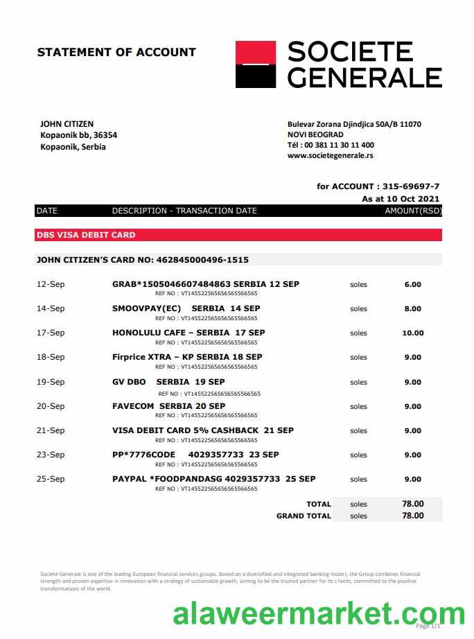 Serbia Societe Generale excel pdf